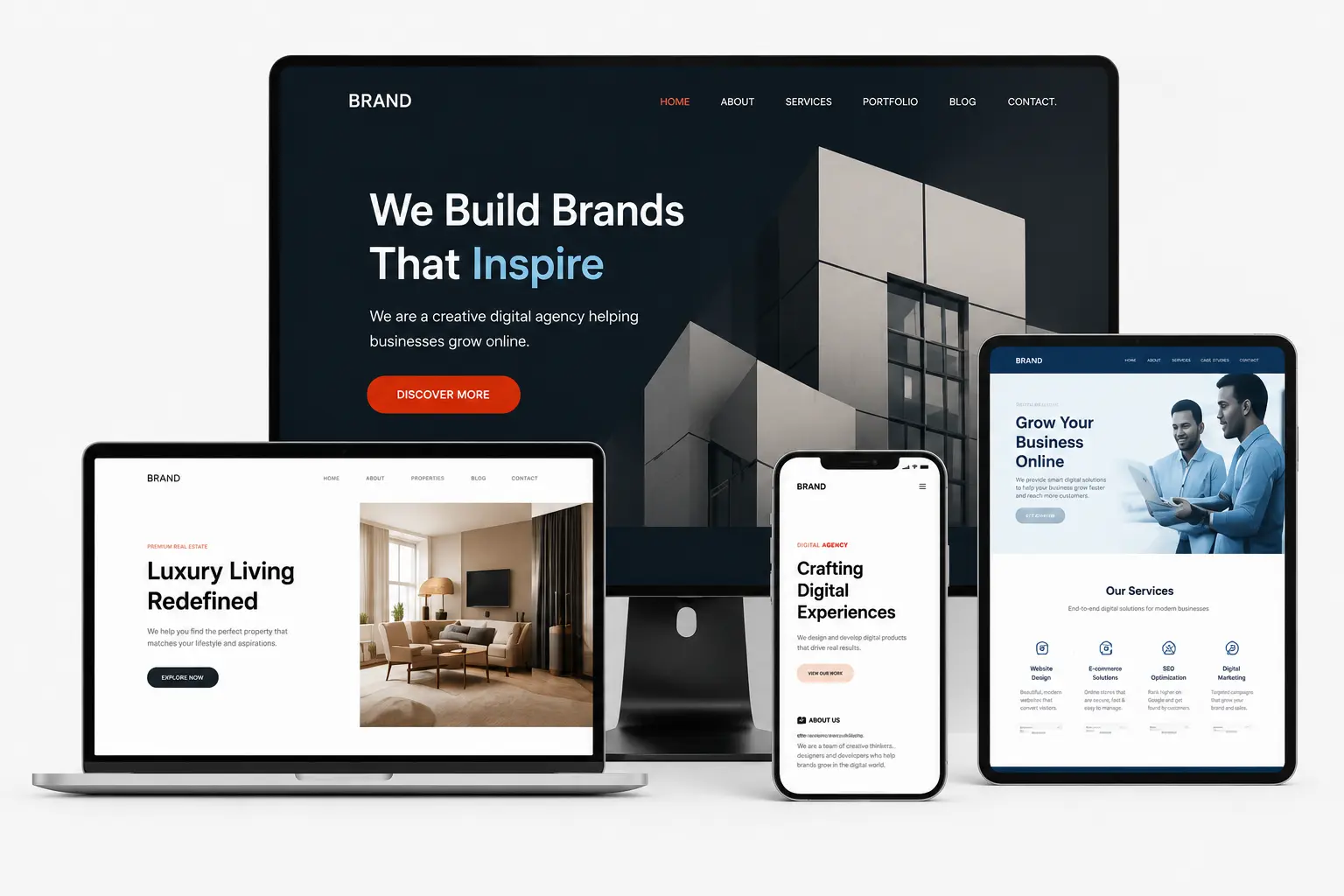 Toronto web design portfolio — responsive websites on desktop, laptop, mobile and tablet